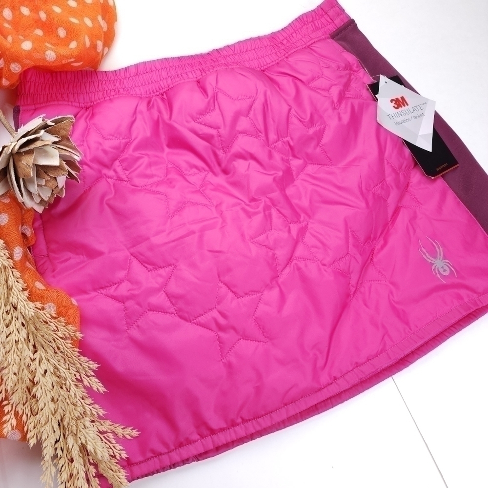 New Spyder Pink Purple Thinsulate puffer Fleece Skirt Sz Girls XL - Picture 11 of 11